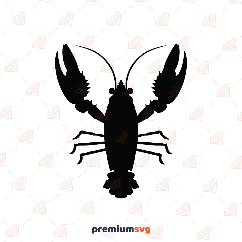 Crawfish Silhouette SVG Cut File, Crayfish Silhouette Sea Life and Creatures SVG Svg