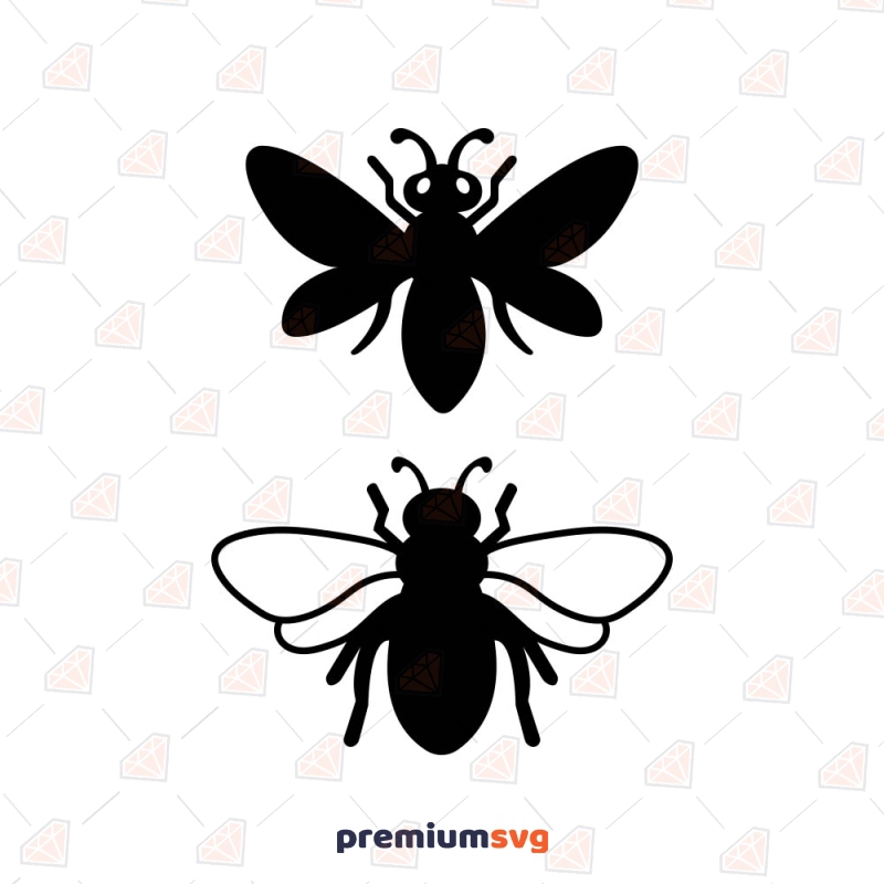 Black Honey Bee SVG Cut & Clipart File Insects/Reptiles SVG Svg
