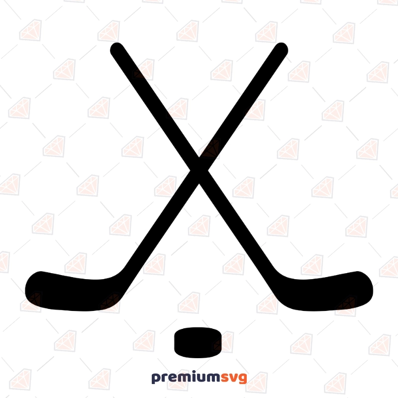Crossed Hockey Sticks SVG | Hockey Pucks Cut Files Hockey SVG Svg