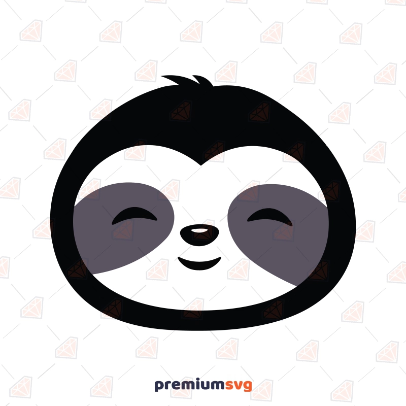 Cute Sloth Face SVG Cut File, Cute Sloth Clipart File Wild & Jungle Animals SVG Svg