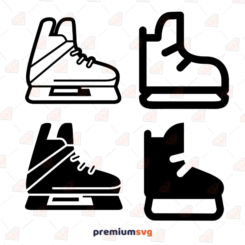 Hockey Skate Bundle SVG Cut File, Instant Download Hockey SVG Svg