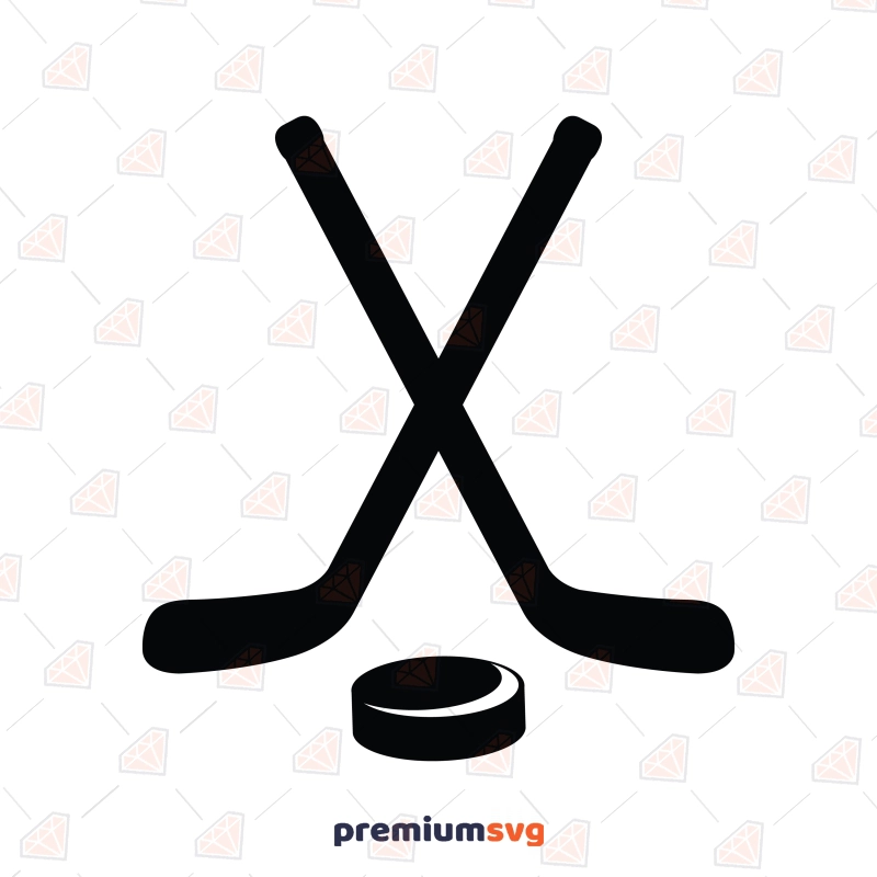 Hockey Stick and Puck SVG Silhouette, Clipart Hockey SVG Svg