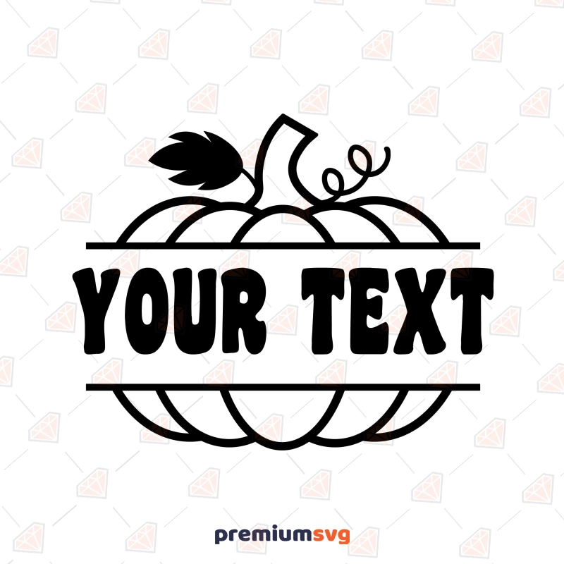 Pumpkin Monogram SVG, Split Pumpkin SVG Cut File Pumpkin SVG Svg