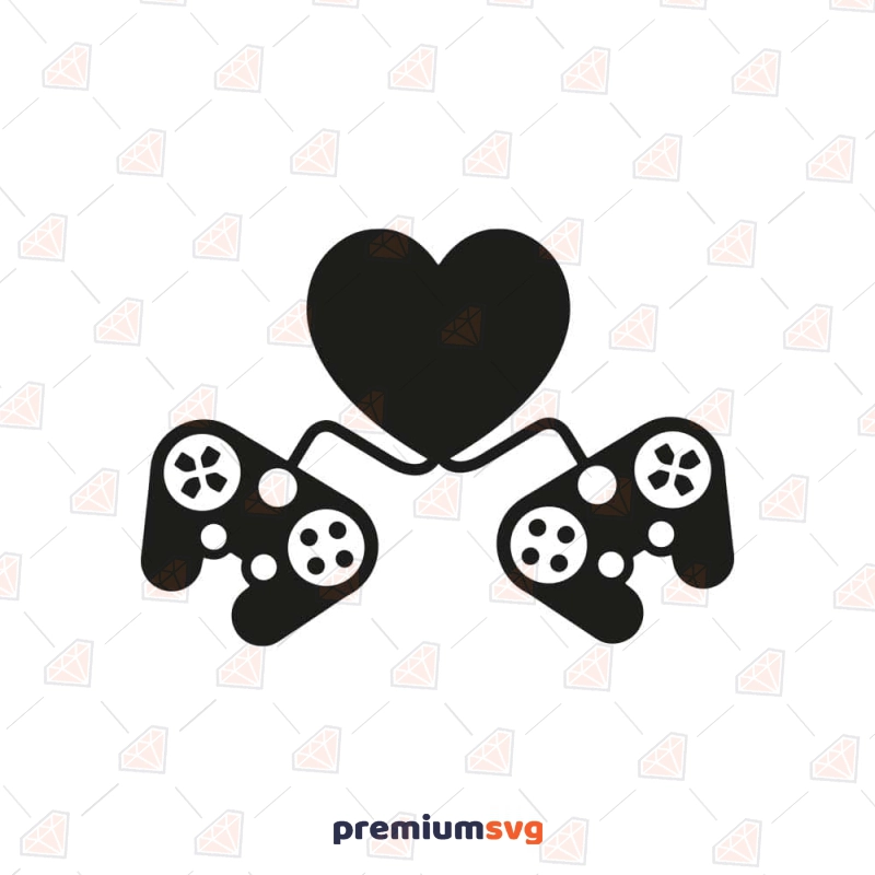 Video Game Heart Controller SVG Cut File Gaming Svg