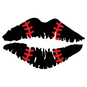 Baseball Lips SVG Cut File, Instant Download Baseball SVG