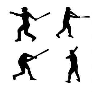 Baseball Player Bundle SVG Cut File, Baseball Player Silhouette Clipart Baseball SVG