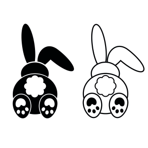 Bunny Bum Ear Leg SVG, Easter Bunny Clipart Files Easter Day SVG