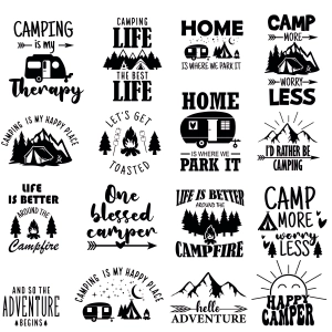 Camping Bundle SVG, 37 Camper SVG Designs Camping SVG