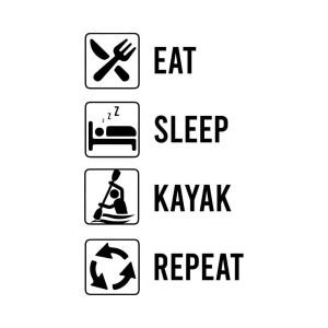 Eat Sleep Kayak Repeat SVG Cut File, Kayak SVG File for Cricut Kayak SVG