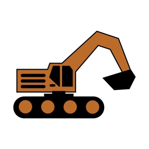 Excavator SVG, Construction SVG Cut and Clipart Files Vector Illustration