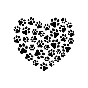 Heart Made from Paws SVG, Dog Lover SVG Valentine's Day SVG