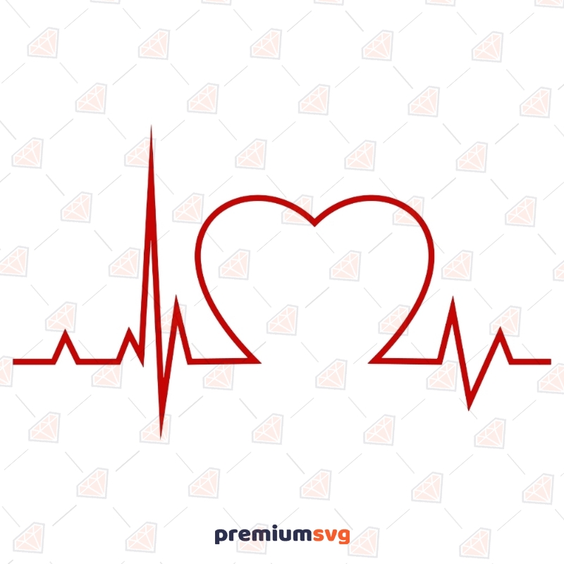 Heartbeat SVG Cut File, Heartbeat Love SVG Instant Download Drawings Svg