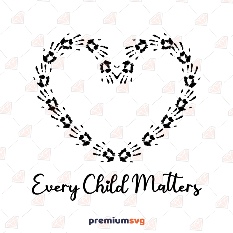 Every Child Matters Handprint Heart SVG Cut File Human Rights Svg