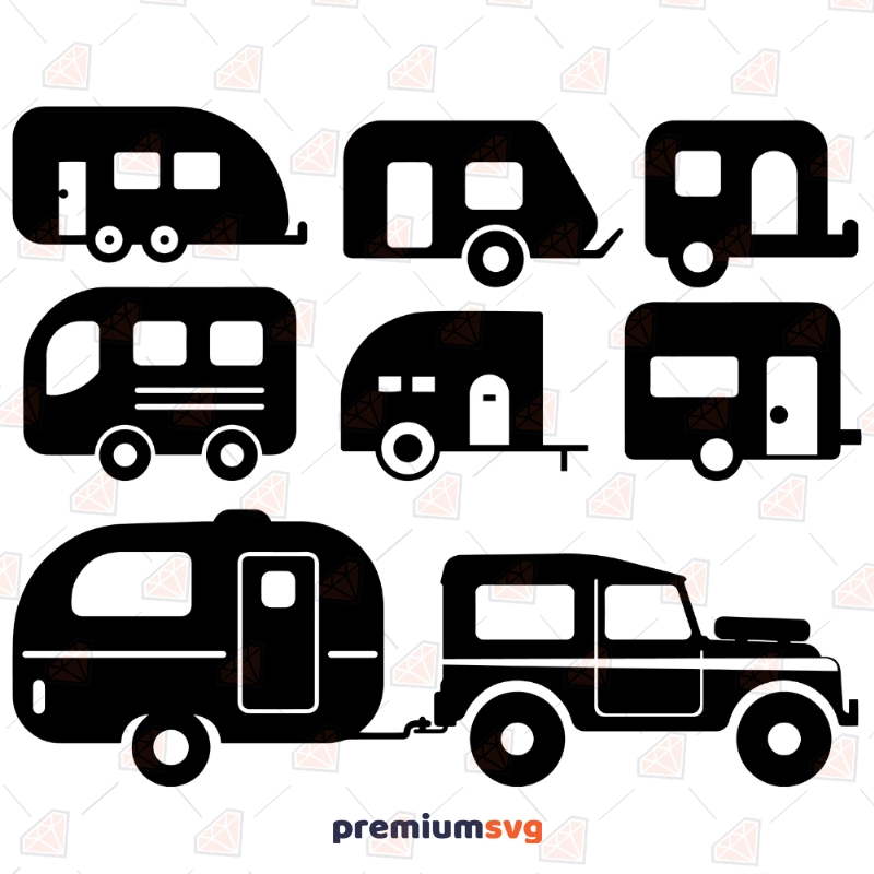 Camping SVG Bundle, Camp Vans Clipart SVG Instant Download | PremiumSVG