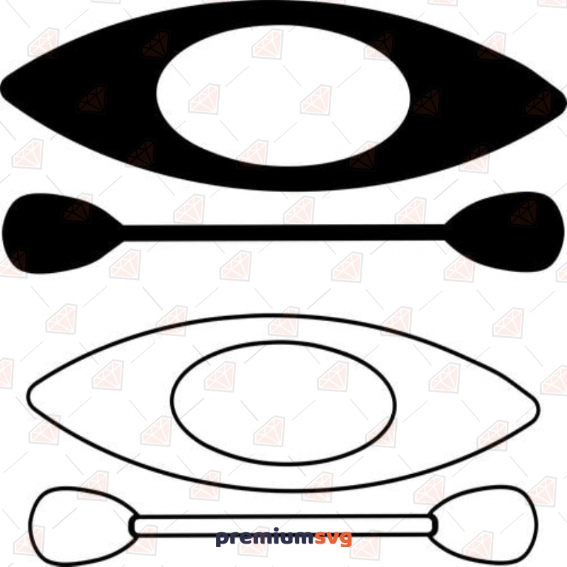 Kayak with Paddle SVG File, Kayak Paddle Bundle Clipart Kayak SVG Svg