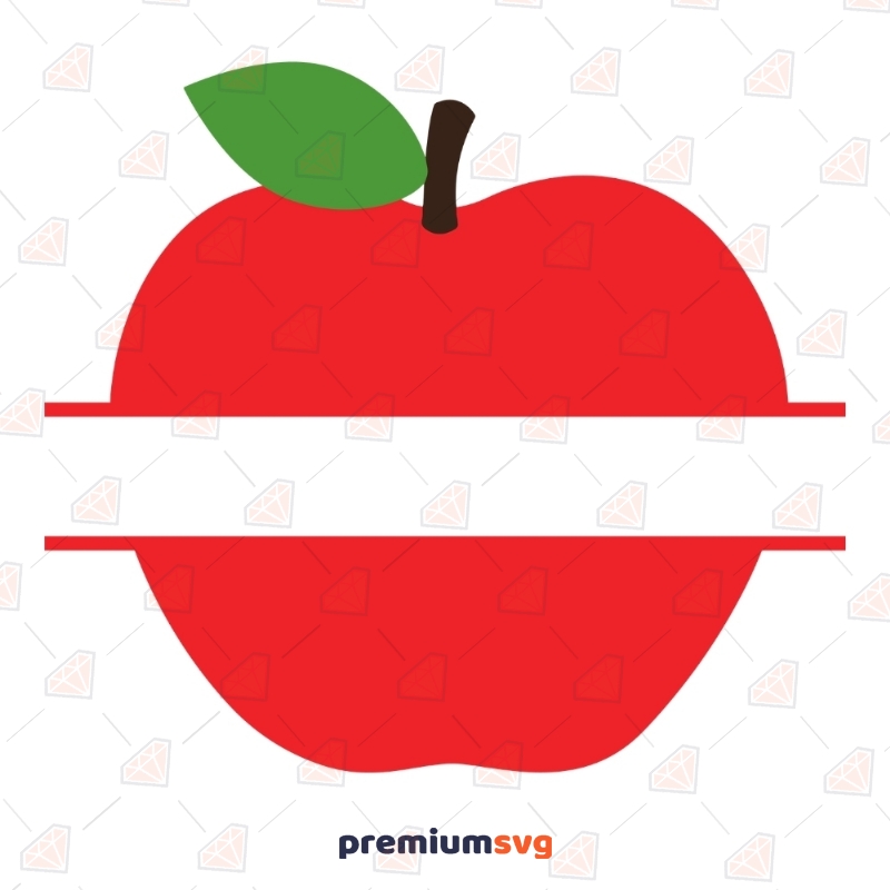 Monogram Apple SVG & Clipart Vector Files,  Split Apple SVG Vector Illustration Svg