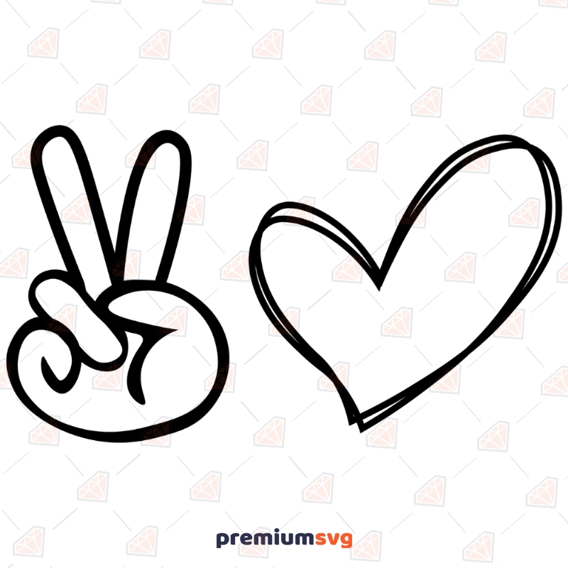 Peace & Love Symbol SVG, Peace and Love SVG Instant Download Symbols Svg