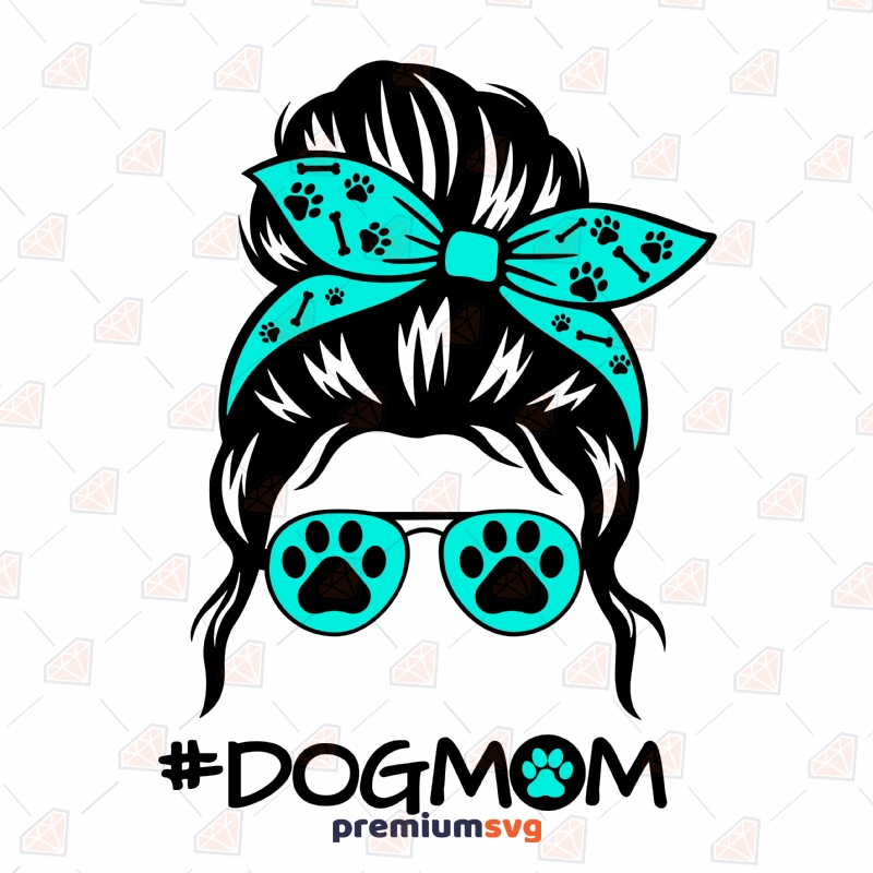 Messy Bun Dog Mom SVG Cut File, Dogmom SVG | PremiumSVG