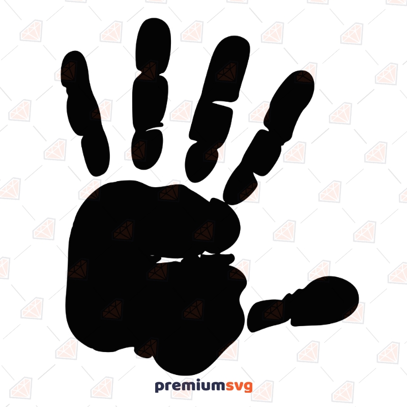 Handprint SVG Vector File, Hand Print Silhouette Instant Download Vector Illustration Svg