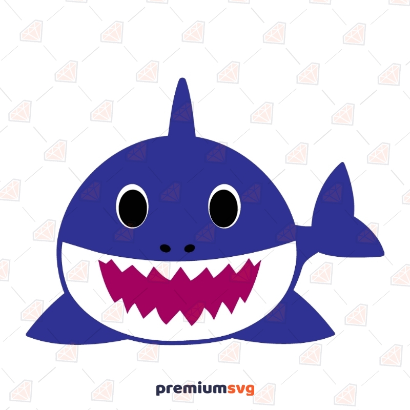 Daddy Shark SVG Clipart, Daddy Shark Vector Instant Download Cartoons Svg