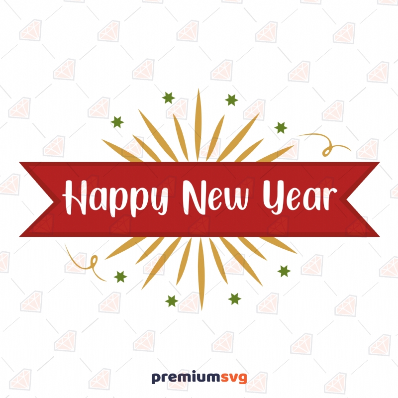 Happy New Year Banner SVG, New Year SVG Cut File New Year SVG Svg