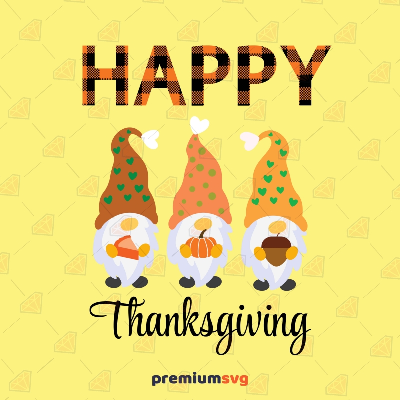 Happy Thanksgiving Gnomes SVG USA SVG Svg