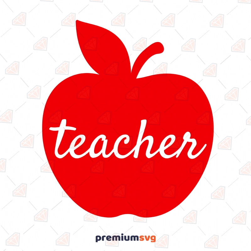 Red Apple Teacher SVG File, Teacher SVG Instant Download Teacher SVG Svg