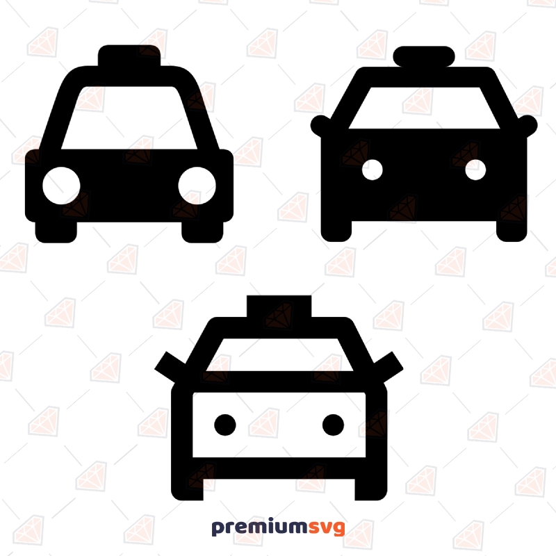 Basic Taxi Silhouette SVG Cut File Transportation Svg