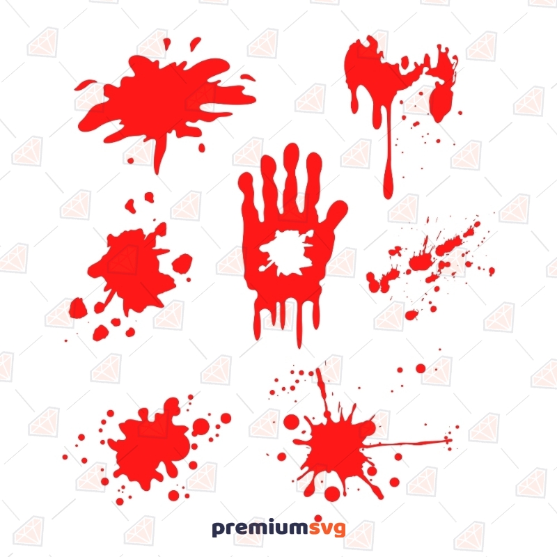 Blood Splatter SVG & Clipart Cut Files, Bleeding Hand SVG Vector Illustration Svg