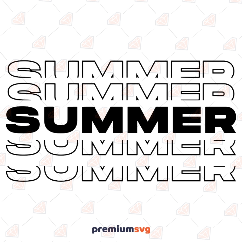 Stacked Summer SVG Cut File Summer SVG Svg