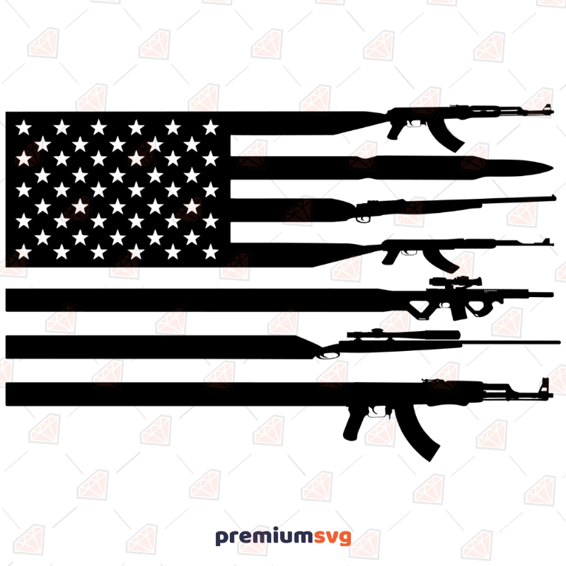 America Gun Flag SVG | Guns USA Flag SVG USA SVG Svg