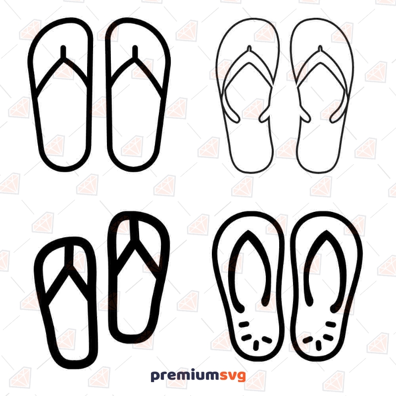 Flip Flop Clip Art Black And White