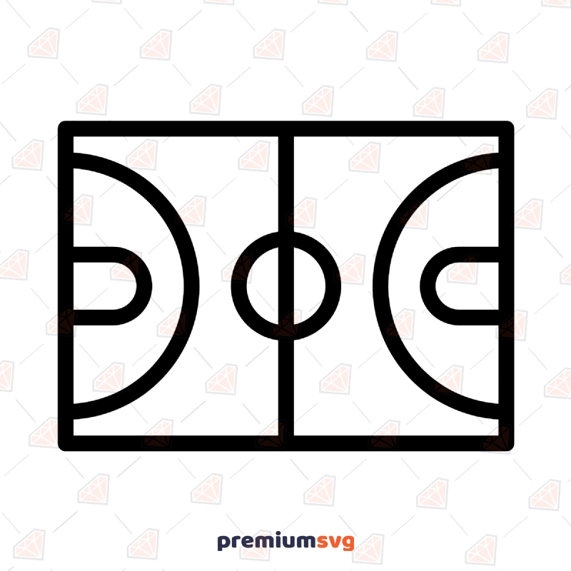 Basketball Court Field SVG Cut File, Instant Download Basketball SVG Svg