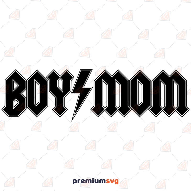 Boy Mom Acdc Svg Vector Files, Mother's Day SVG Mother's Day SVG Svg