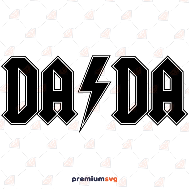 Dada ACDC SVG Cricut Files, Father's Day Vector Files Father's Day SVG Svg