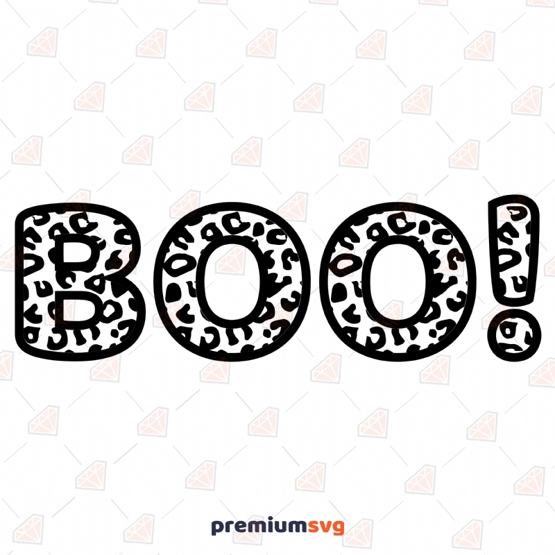 Boo Leopard SVG, Boo Leopard Instant Download Halloween SVG Svg