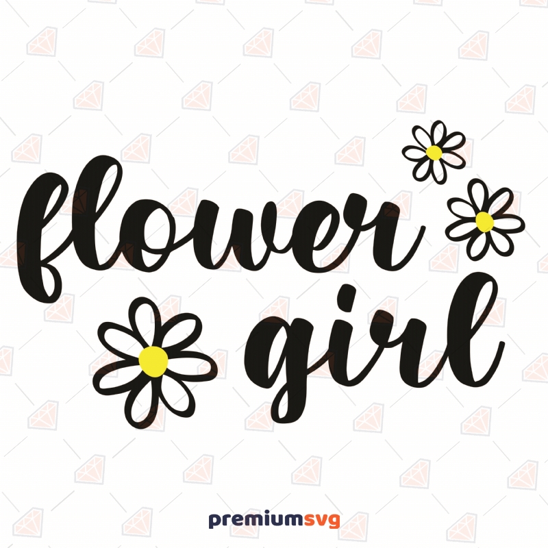 Flower Girl with Daisy SVG, Instant Download T-shirt SVG Svg