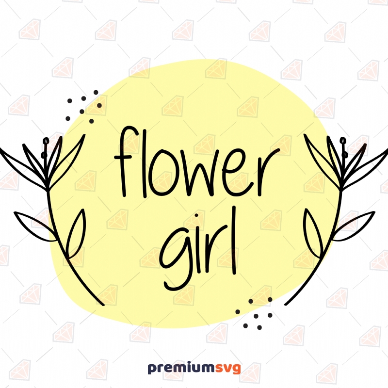 Flower Girl Yellow Background SVG, Flower Girl SVG Instant Download Flower SVG Svg