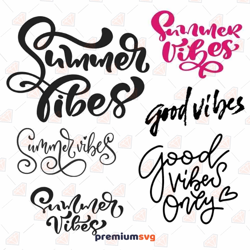 Summer Vibes SVG Bundle, Summer Vibes Instant Download Summer SVG Svg