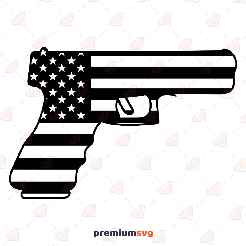 USA Flag Gun SVG | Patriotic Gun SVG Vector File USA SVG Svg