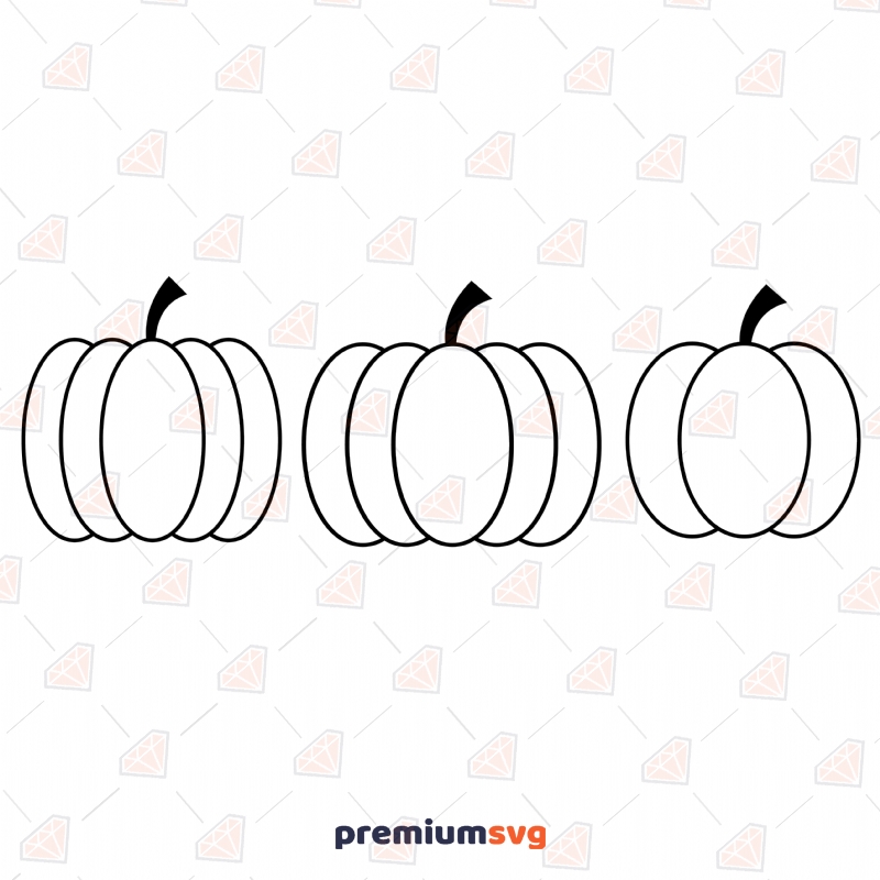 Basic Pumpkins Outline SVG Cut File, Basic Pumpkin Instant Download Halloween SVG Svg