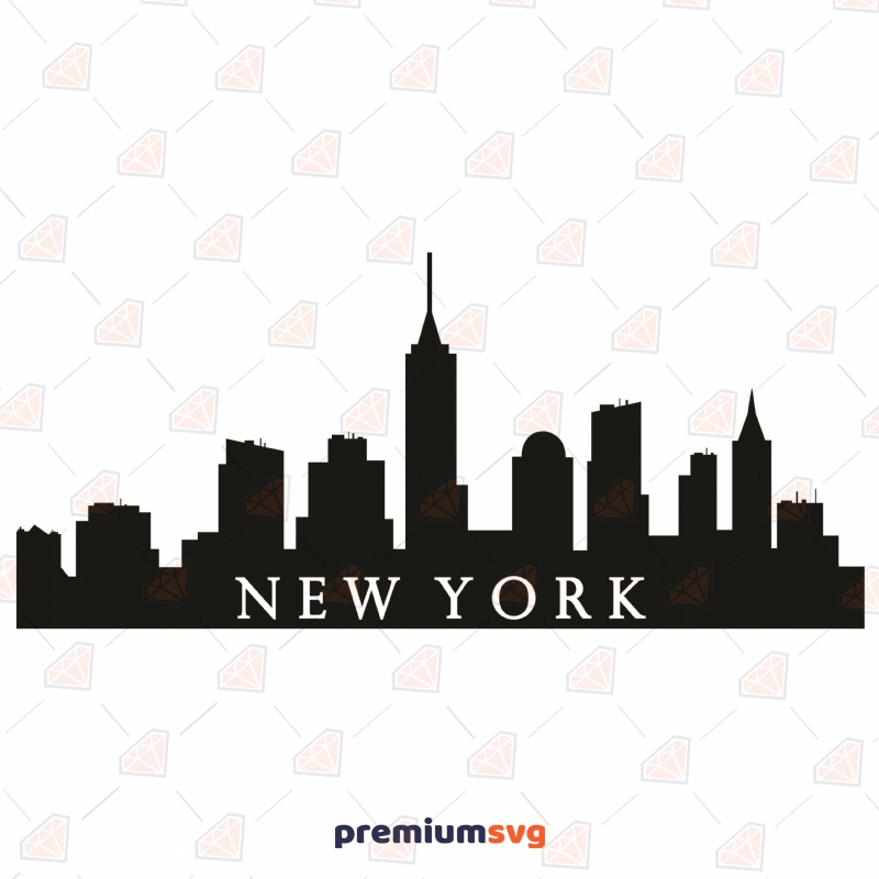 New York Skyline Silhouette SVG Cut File, New York Vector Instant Download Vector Illustration Svg
