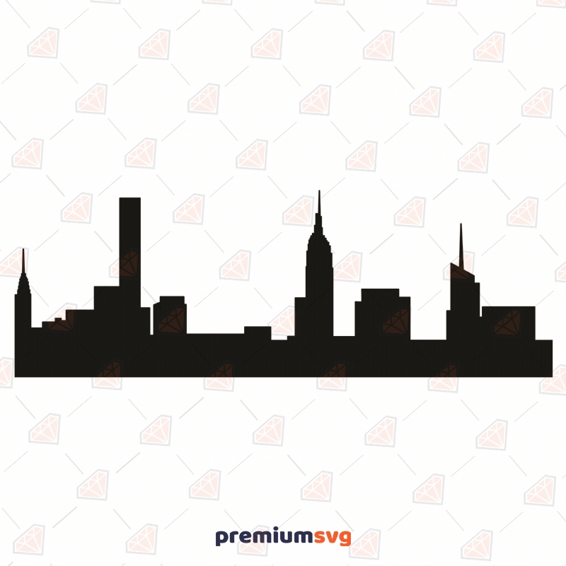 New York Skyline SVG Cut File, New York Silhouette SVG Vector Files Vector Illustration Svg