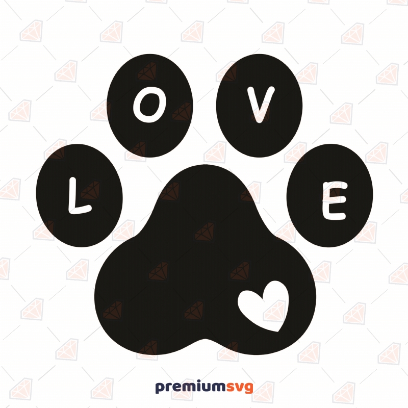 Paw Love SVG Cut File Pets SVG Svg