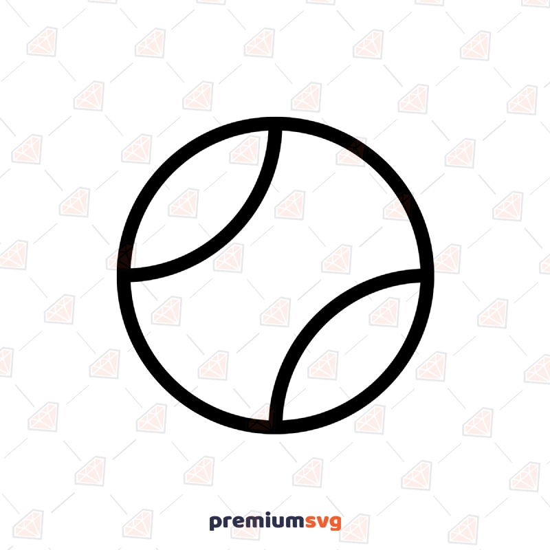 Tennis Ball Outline SVG Cut File, Instant Download Tennis SVG Svg