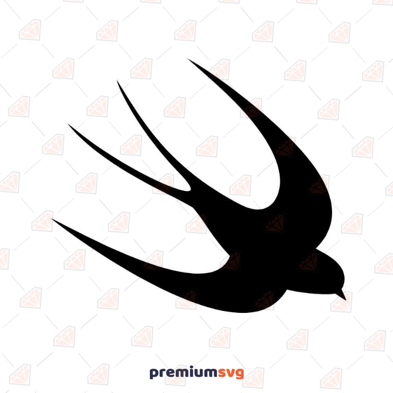 Swallow Bird SVG, Swallow Silhouette Vector Files Bird SVG Svg