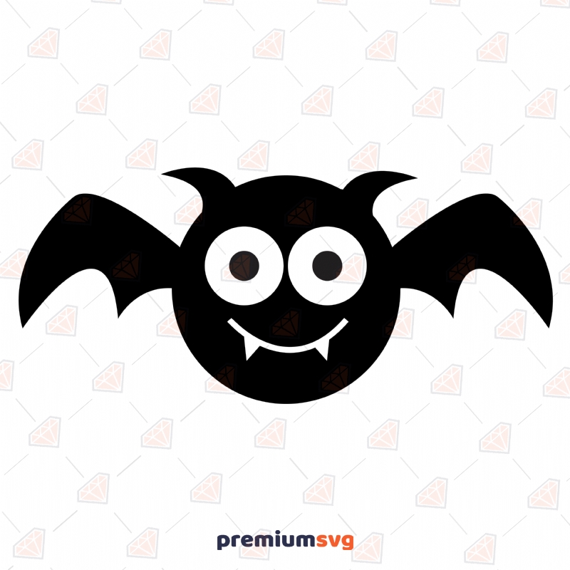 Cute Halloween Bat SVG, Cute Bat SVG Instant Download Halloween SVG Svg