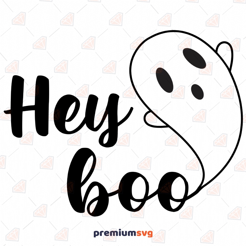 Hey BOO SVG Cut Files, Ghost Hey Boo SVG Instant Download Halloween SVG Svg