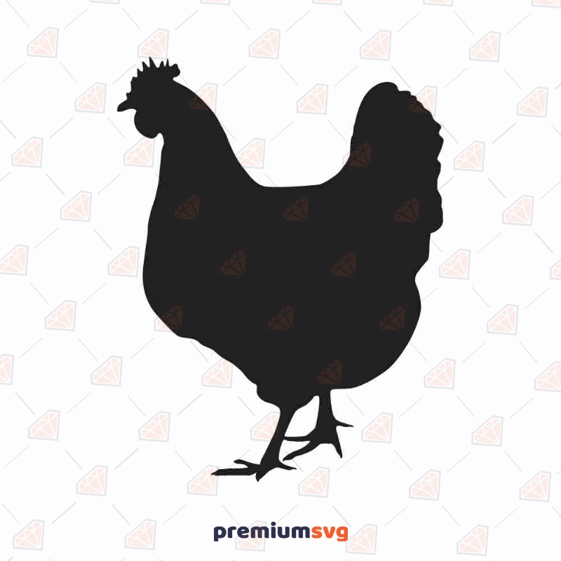 Chicken Silhouette SVG Vector File, Chicken Instant Download Bird SVG Svg