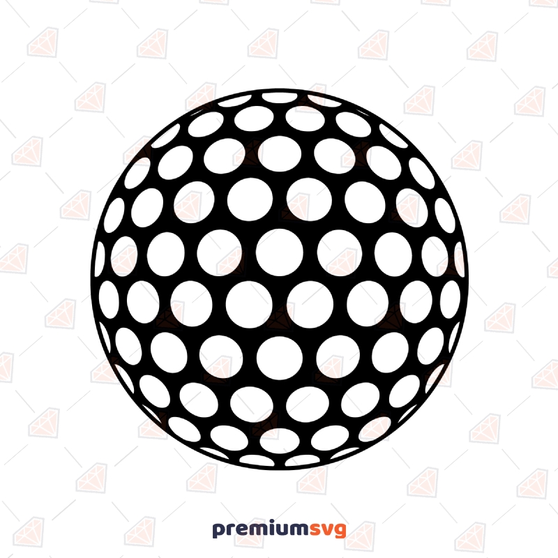Golf Ball Silhouette SVG Cut File, Instant Download Golf SVG Svg